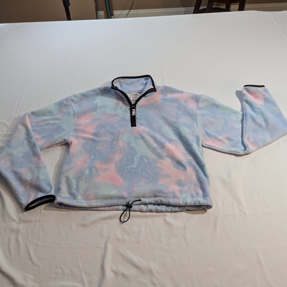 Pink by Victoria's Secret Multi-Colored Fleece Pullover Size XS